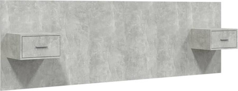 VidaXL Prolenta Premium Hoofdbord met kastjes bewerkt hout betongrijs - Foto 2