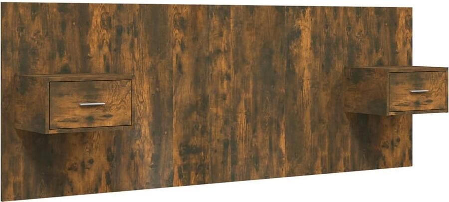 VidaXL Hoofdbord met kastjes bewerkt hout gerookt eikenkleurig - Foto 2