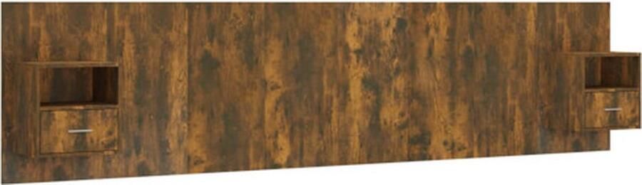 VidaXL Hoofdbord met kastjes bewerkt hout gerookt eikenkleurig - Foto 10