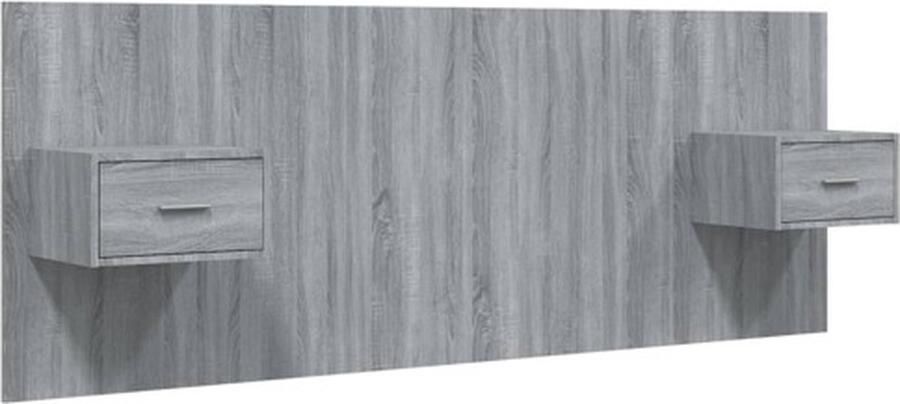 VidaXL Hoofdbord met kastjes bewerkt hout grijs sonoma eikenkleurig - Foto 2