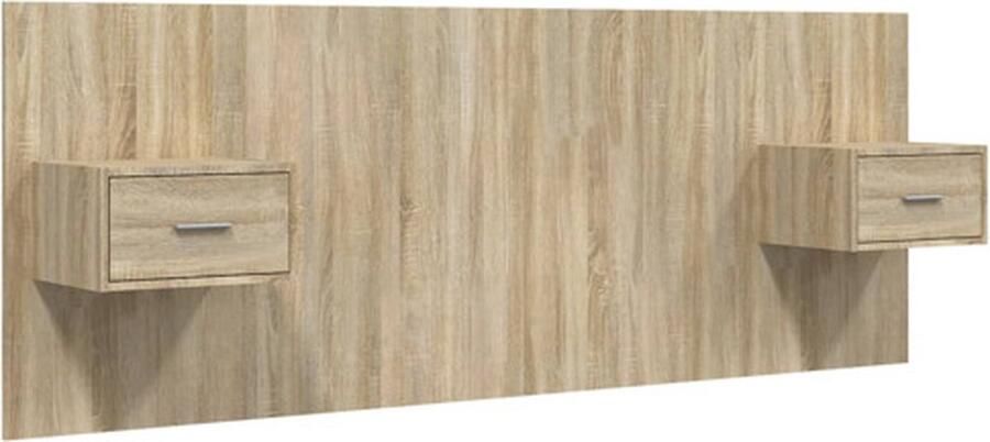 VidaXL Hoofdbord met kastjes bewerkt hout sonoma eikenkleurig - Foto 1