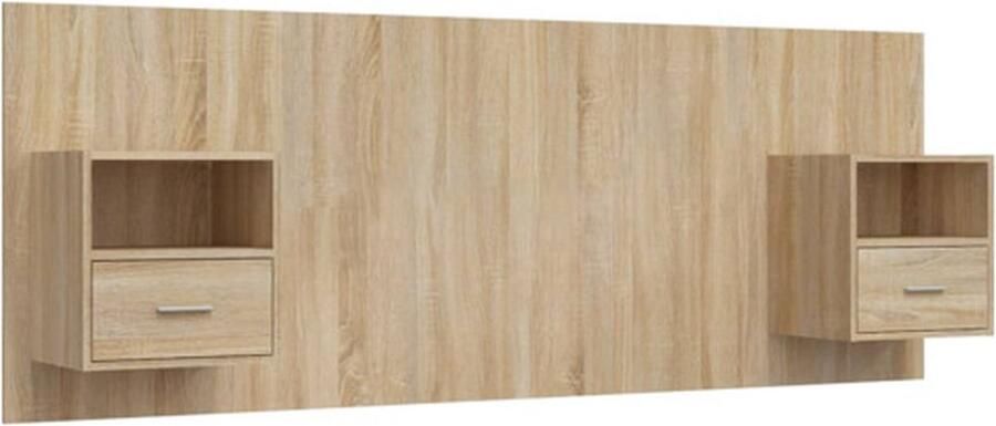VidaXL Hoofdbord met kastjes bewerkt hout sonoma eikenkleurig - Foto 2