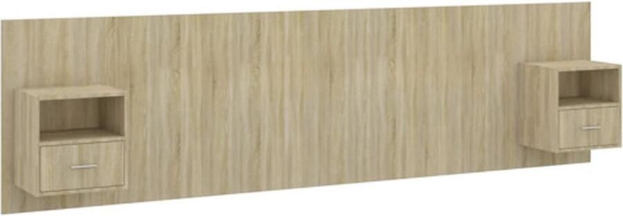 VidaXL Hoofdbord met kastjes bewerkt hout sonoma eikenkleurig - Foto 3