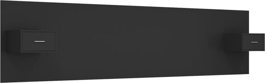 VidaXL Hoofdbord met kastjes bewerkt hout zwart - Foto 5