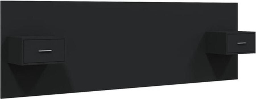 VidaXL Hoofdbord met kastjes bewerkt hout zwart - Foto 3