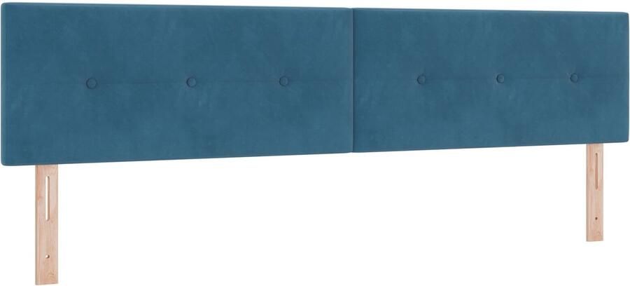 VidaXL Hoofdbord met knopen tufted donkerblauw 200 cm fluweel - Foto 2