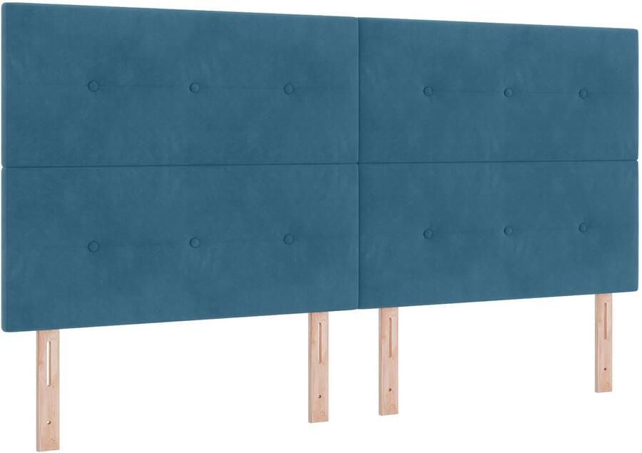 VidaXL Hoofdbord met Knopen Ge tufted Donkerblauw 200 cm Fluweel