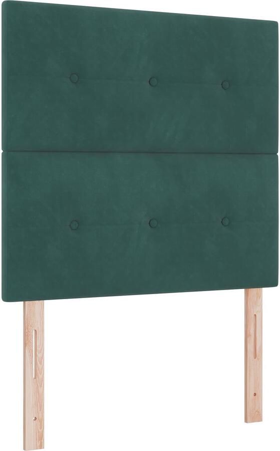 VidaXL Hoofdbord Wandgemonteerd Donkergroen 90 cm Fluweel