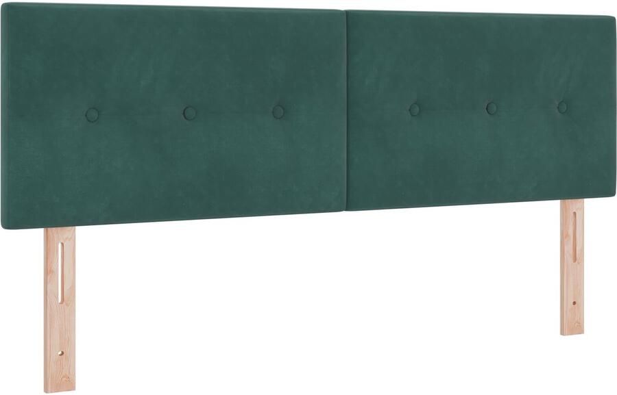VidaXL LED hoofdbord met knopen donkergroen 80 cm fluweel