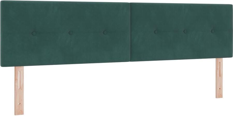 VidaXL Hoofdbord Wandgemonteerd Donkergroen 180 cm Fluweel - Foto 2