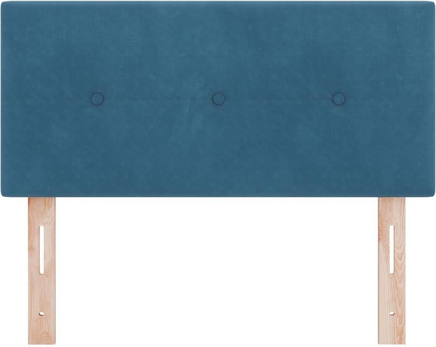 VidaXL Hoofdbord met Knopen Ge tufted Donkerblauw 90 cm Fluweel - Foto 2
