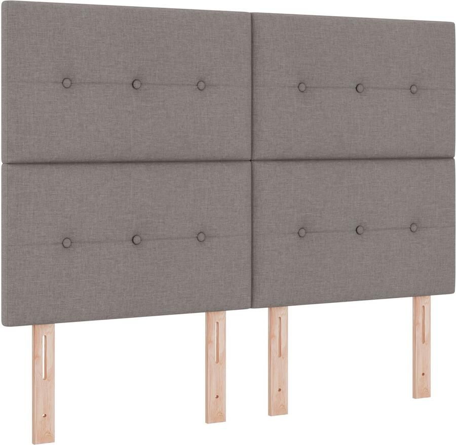 VidaXL Hoogte verstelbaar hoofdbord met hoofdeinde Taupe 160 cm Stof - Foto 2