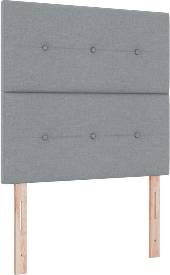 VidaXL Hoofdbord Hoogte Verstelbaar Handmatig Lichtgrijs 80 cm Stof - Foto 2