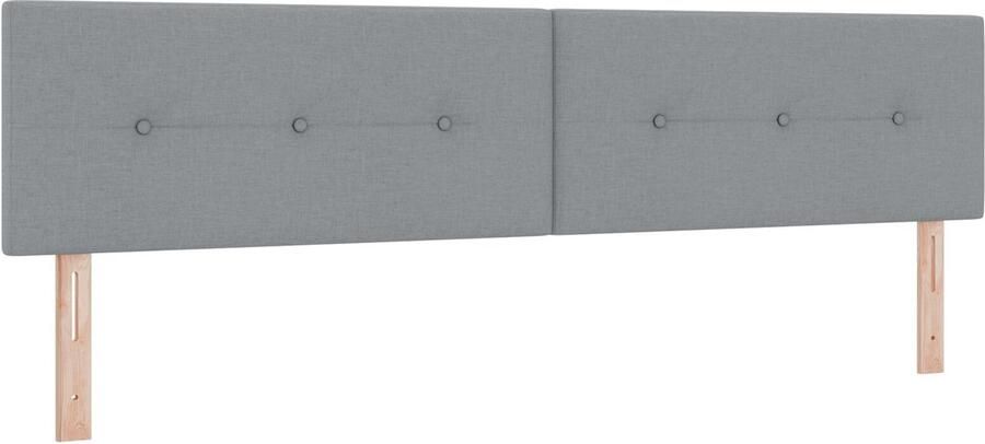 VidaXL Hoofdbord Set van 2 Lichtgrijs Stof 200 x 7 x 88 cm - Foto 2
