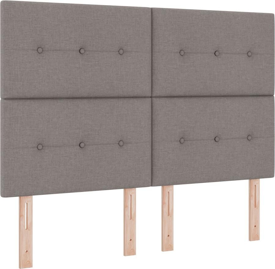 VidaXL Boxspring Bed met Matras Taupe 140x190 cm Stof