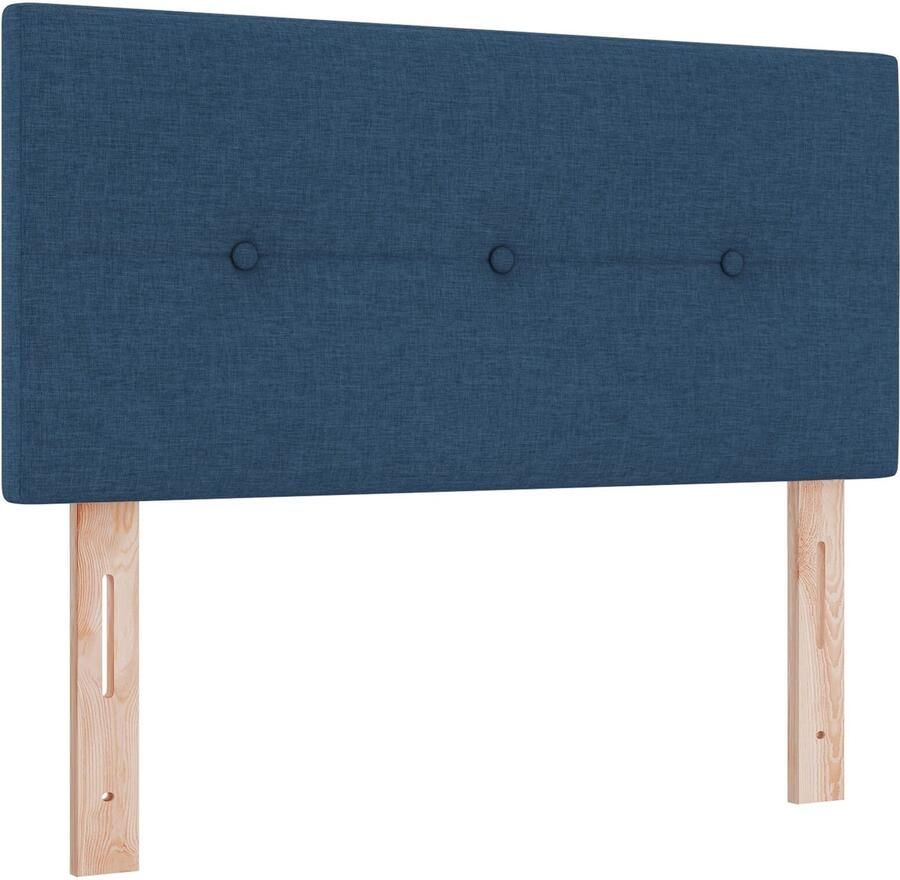 VidaXL Hoofdbord Blauw Hout 90 cm Lengte Simpel Gestoffeerd hoofdbord - Foto 3