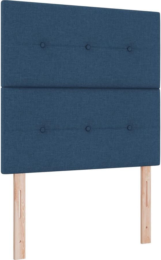 VidaXL Hoofdbord Blauw Polyester 90 x 7 x 118 128 cm Strak - Foto 3