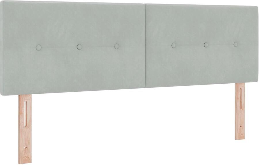 VidaXL Hoofdbord Wandgemonteerd Lichtgrijs 160 cm Fluweel