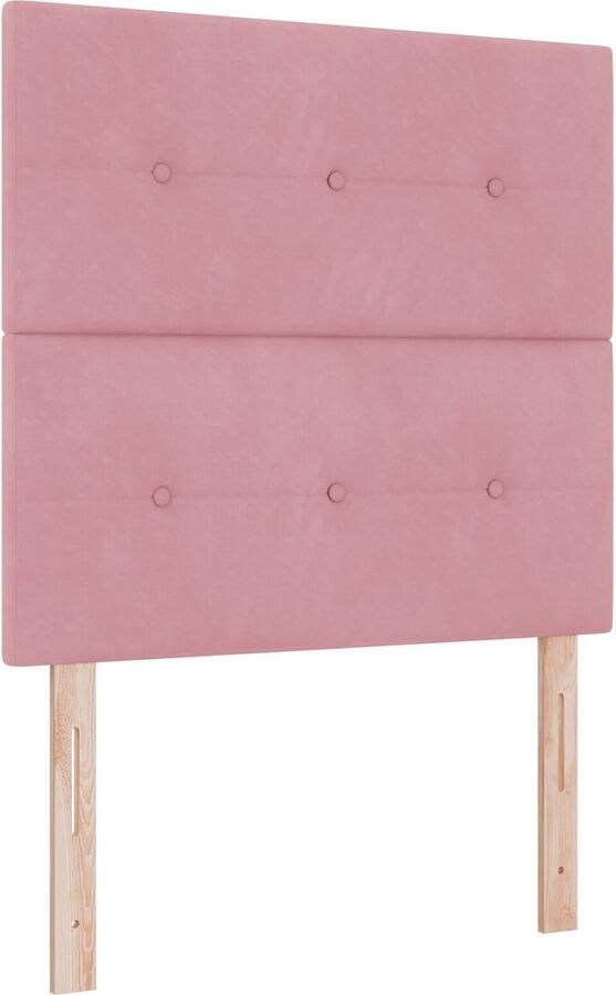 VidaXL Hoofdbord Wandgemonteerd met hoofdeinde Roze 90 cm Fluweel