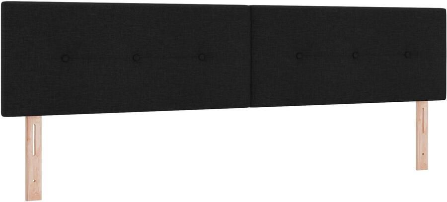 VidaXL Hoofdbord Set van 2 Zwart Hout 200 x 7 x 88 cm Duurzaam