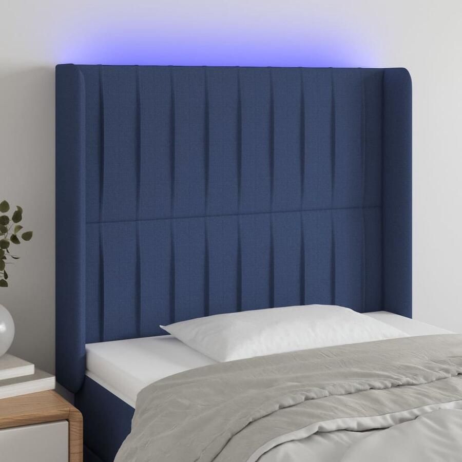 VidaXL Hoofdbord met LED Blauw 83x16x118 128 cm Hoofdboard Led Verlichting Hoofdbord Blauw Slaapkamersdecoratie Comfortabel Hoofdbord Adjustable Headboard - Foto 2