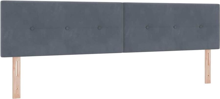 VidaXL LED Hoofdbord met Knopen Geplooid Donkergrijs 100 cm Fluweel