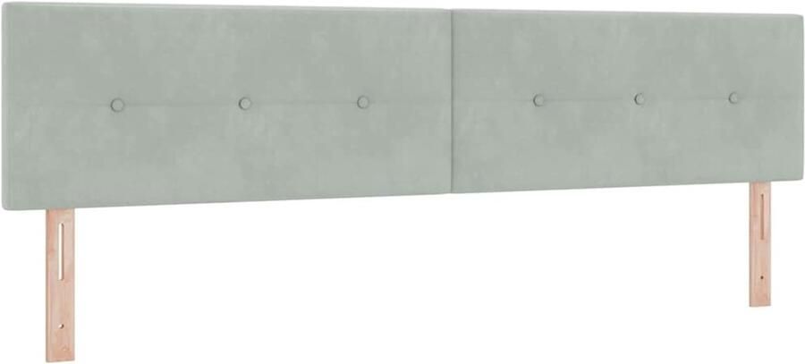 VidaXL Hoofdbord met LED -striplichten Lichtgrijs 100 cm Fluweel