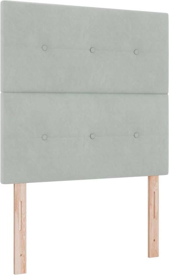 VidaXL Hoofdbord met LED -striplichten Lichtgrijs 100 cm Fluweel