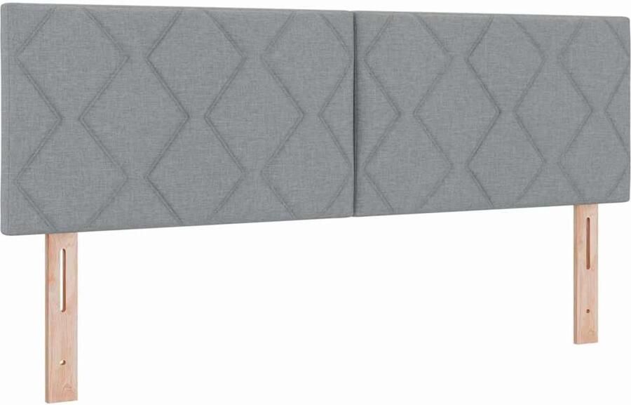 VidaXL LED hoofdbord met diamanten blokken in lichtgrijs 160 cm stof