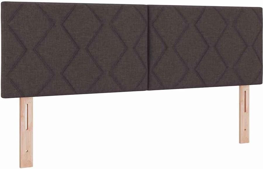 VidaXL LED Hoofdbord met Diamantblokontwerp in Donkerbruin 144 cm Stof