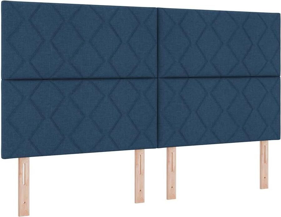 VidaXL Hoofdbord met LED -striplichten Lichtgrijs 180 cm Stof