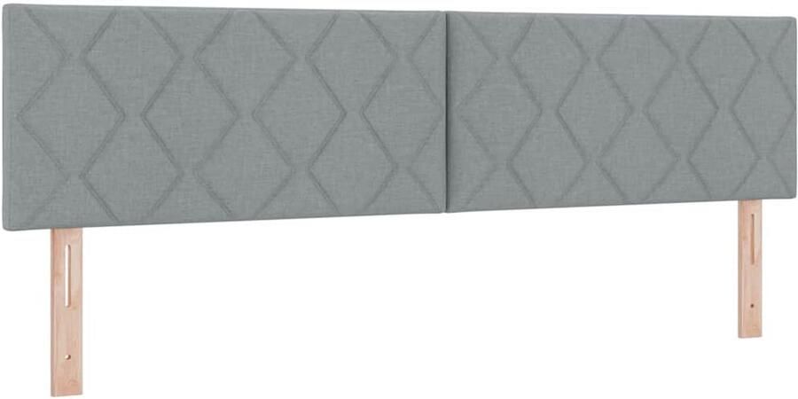 VidaXL LED Hoofdbord met Diamant Blokken Design Lichtgrijs 180 cm Stof - Foto 3