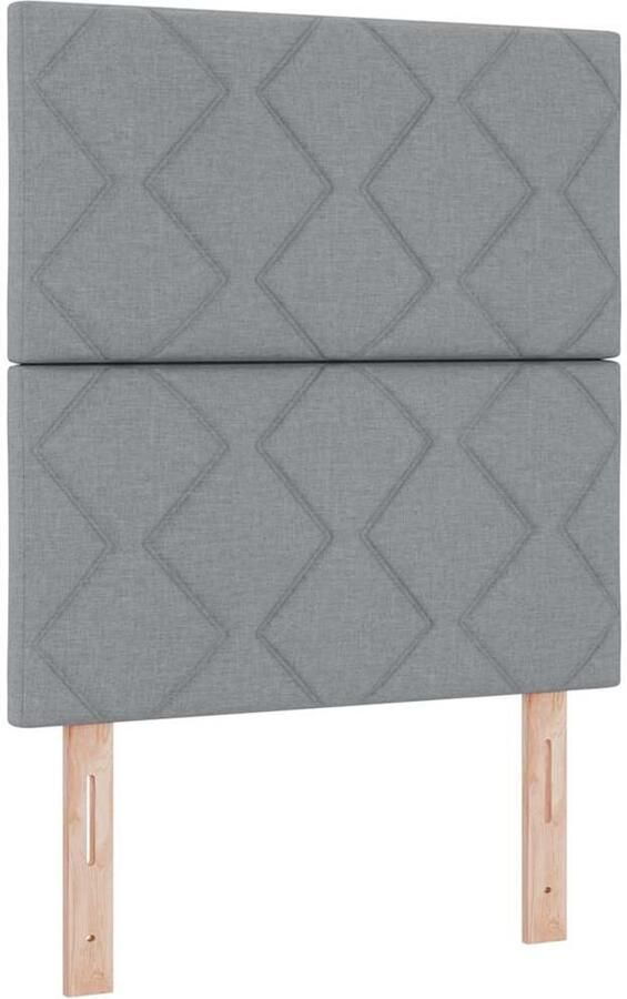 VidaXL LED Hoofdbord met Diamantpatroon in Lichtgrijs 80 cm Stof