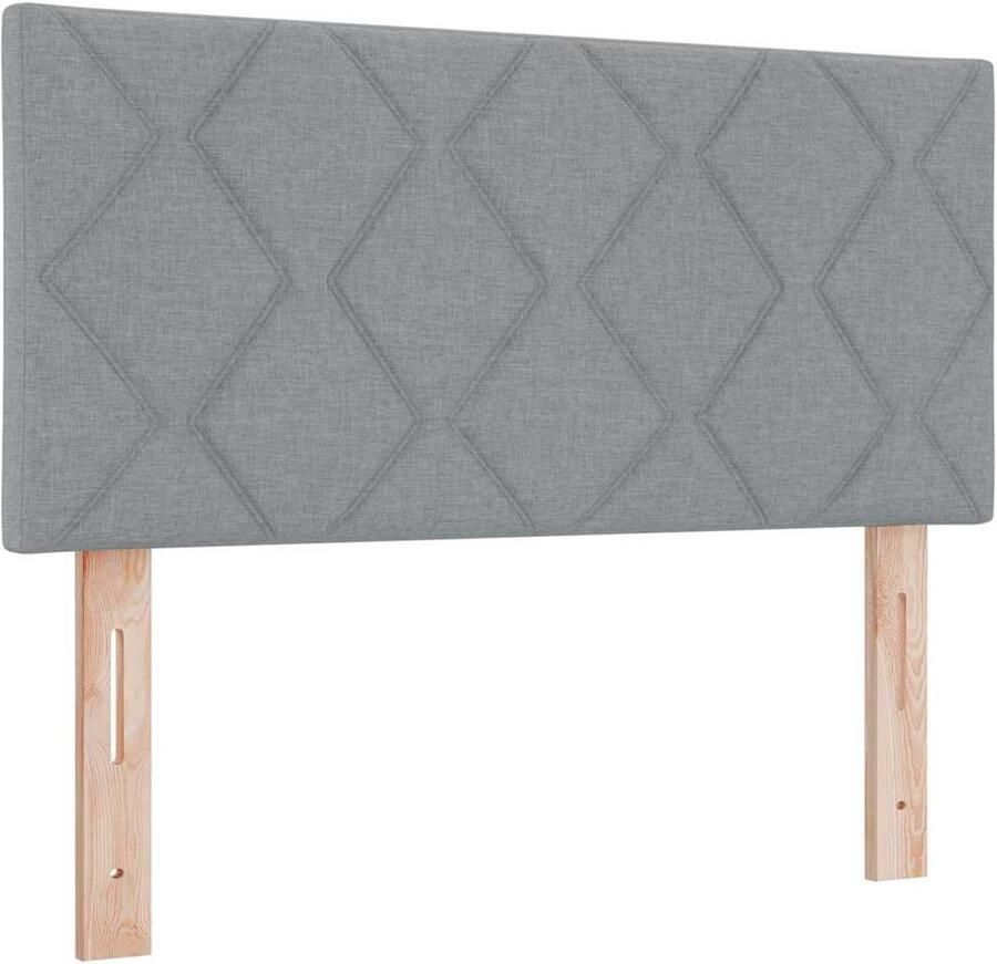 VidaXL LED Hoofdbord in Lichtgrijs met Diamant Blokken Ontwerp 90 cm Stof