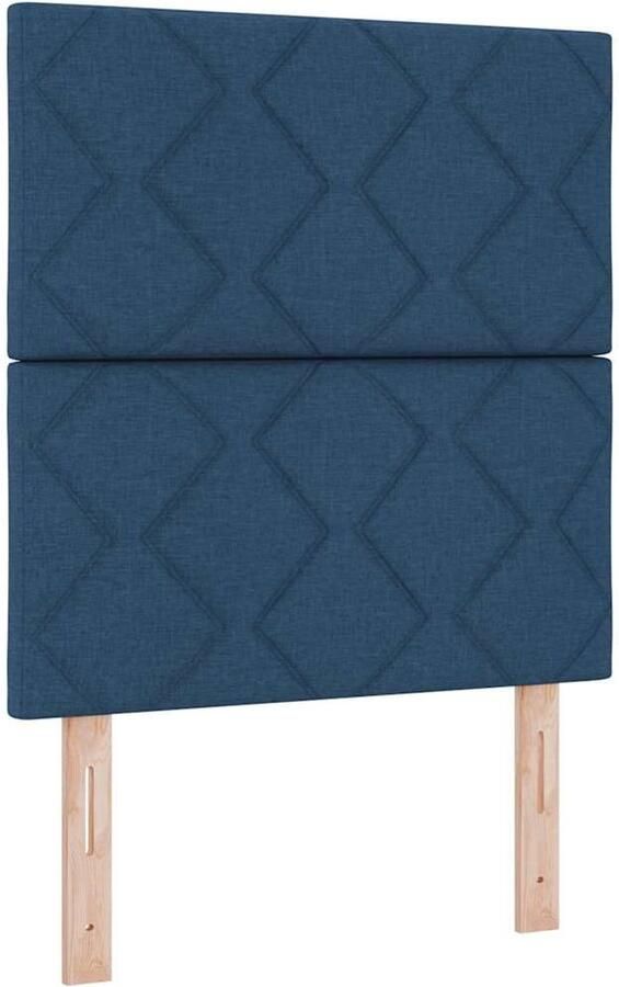 VidaXL Hoofdbord met LED -striplichten met hoofdeinde Blauw 80 cm Stof