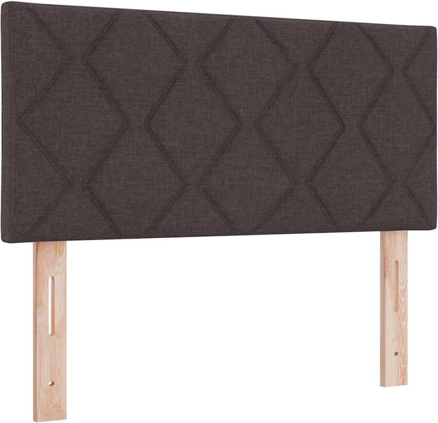 VidaXL LED Hoofdbord met Diamant Blokken Ontwerp in Donkerbruin 100 cm Stof