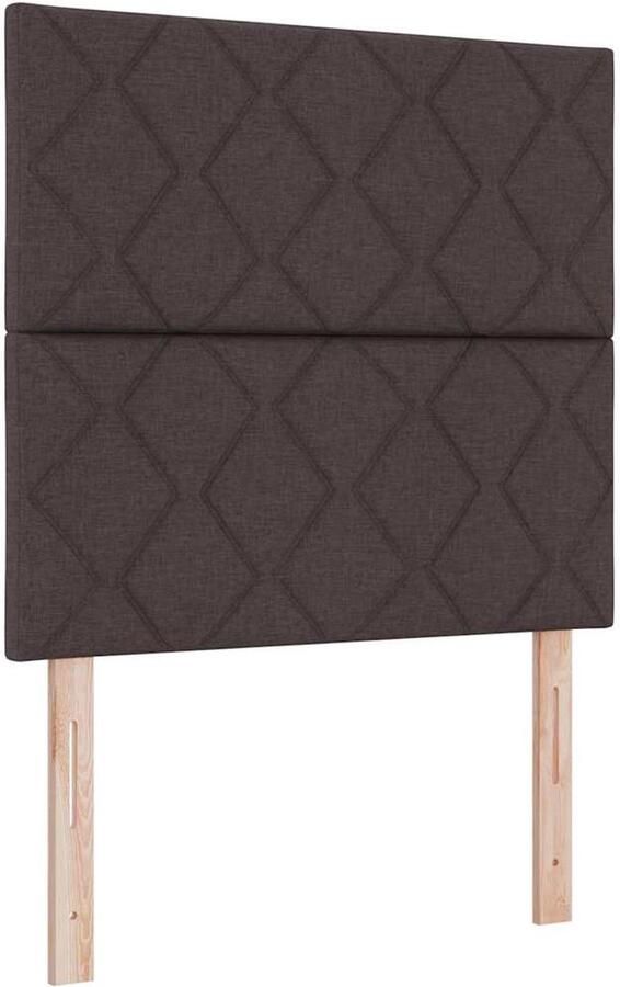VidaXL Hoofdbord met LED -striplichten met hoofdeinde Bruin 90 cm Stof