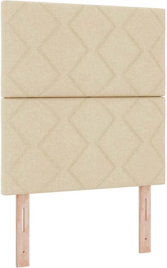 VidaXL Hoofdbord met LED -striplichten met hoofdeinde Crème 80 cm Stof