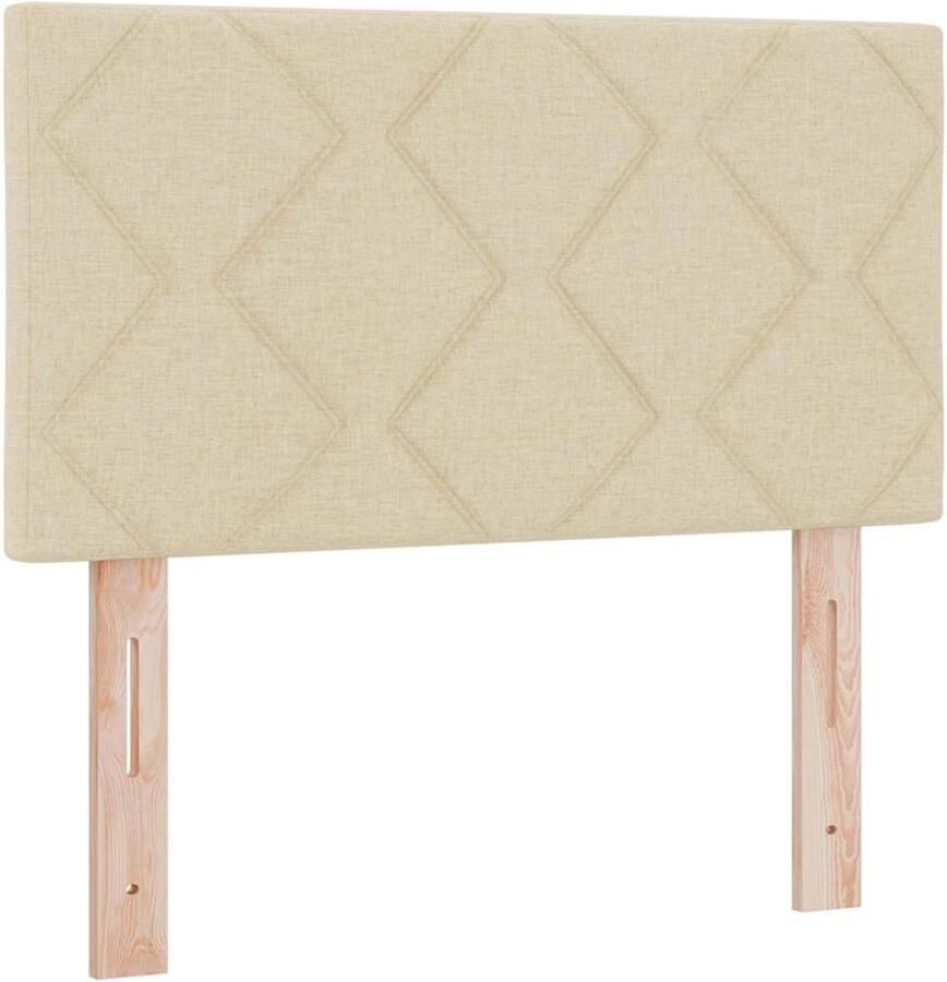 VidaXL Hoofdbord met LED -striplichten met hoofdeinde Crème 80 cm Stof