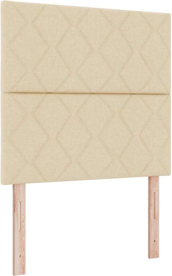 VidaXL Hoofdbord met LED -striplichten met hoofdeinde Crème 90 cm Stof