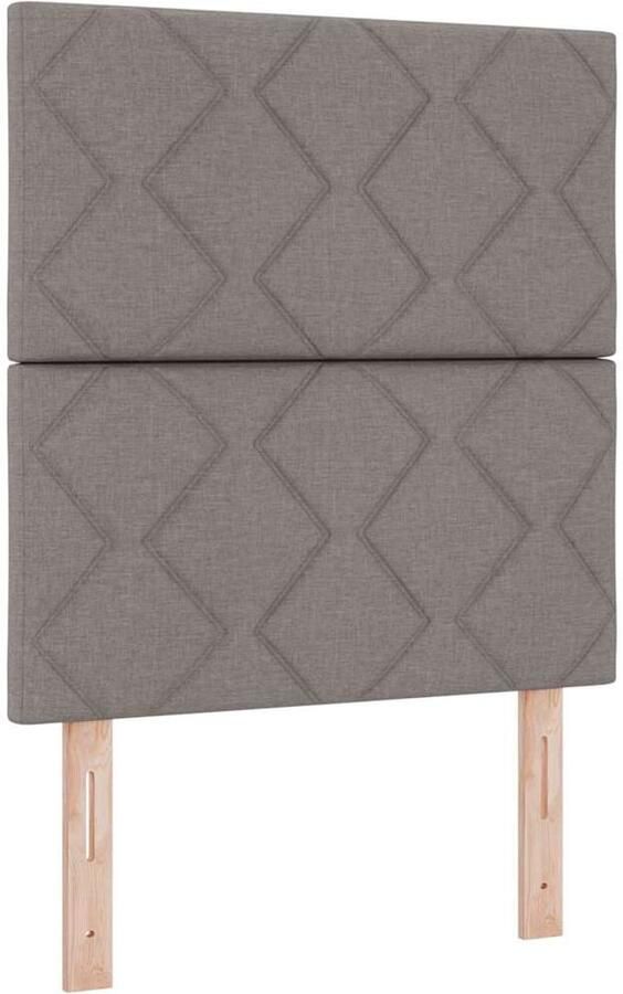 VidaXL Hoofdbord met LED -striplichten met hoofdeinde Taupe 80 cm Stof