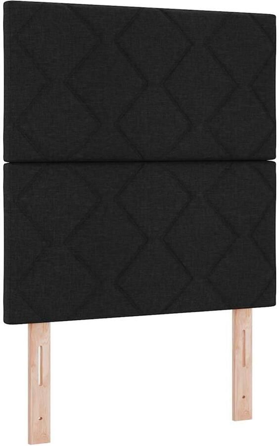 VidaXL Hoofdbord met LED -striplichten met hoofdeinde Zwart 80 cm Stof