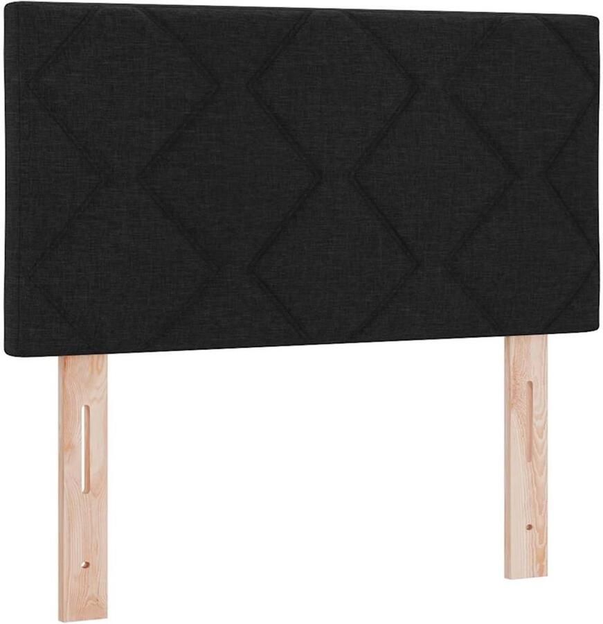 VidaXL Hoofdbord met LED -striplichten met hoofdeinde Zwart 80 cm Stof