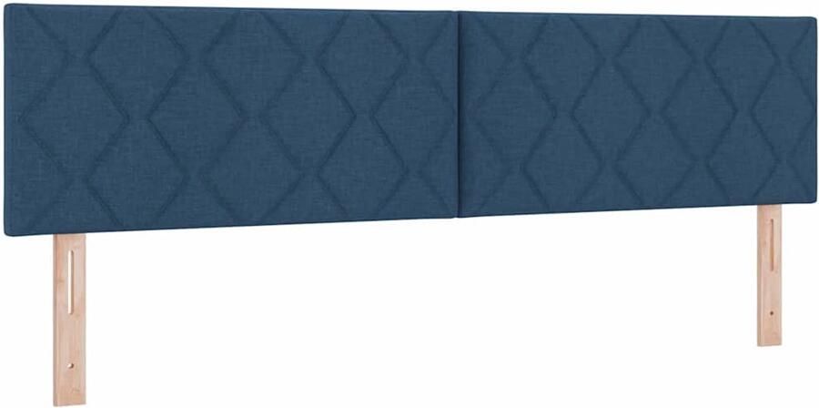 VidaXL Hoofdbord met LED -striplichten Verstelbaar Blauw 180 cm Stof