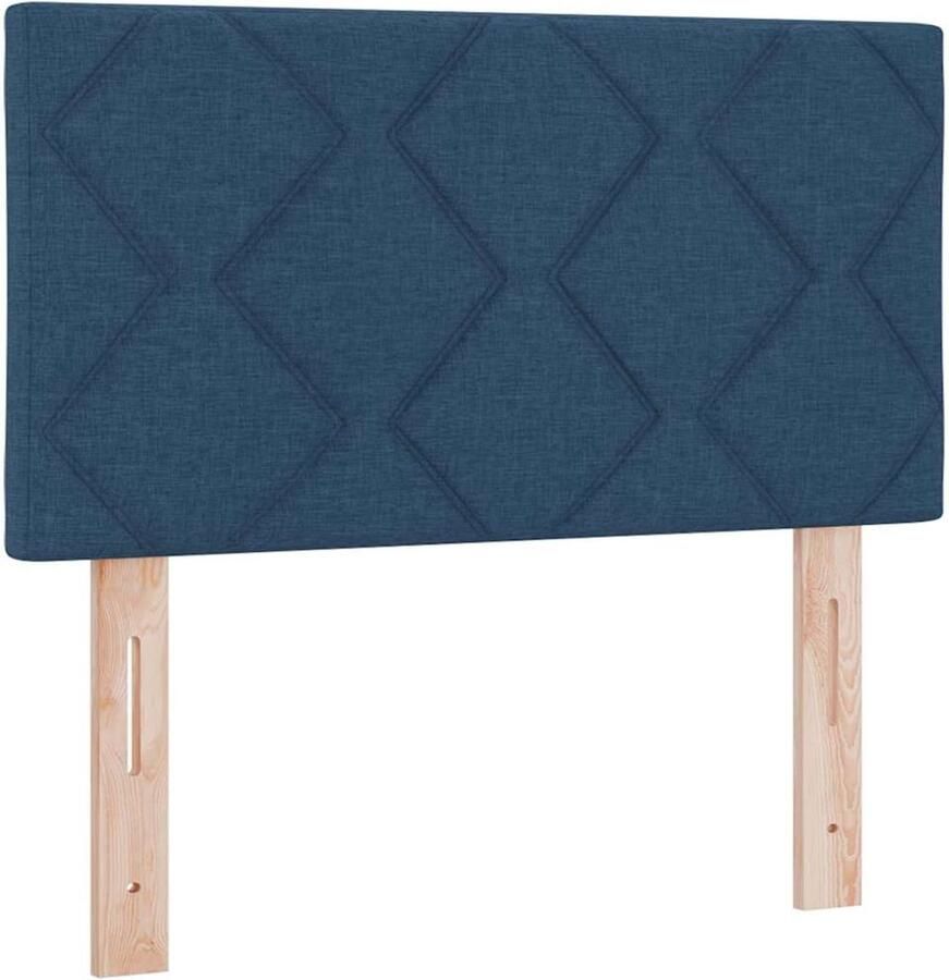 VidaXL Hoofdbord met LED -striplichten Verstelbaar Blauw 180 cm Stof