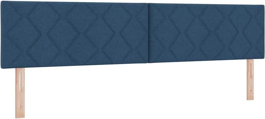 VidaXL Hoofdbord met LED -striplichten Verstelbaar Blauw 200 cm Stof