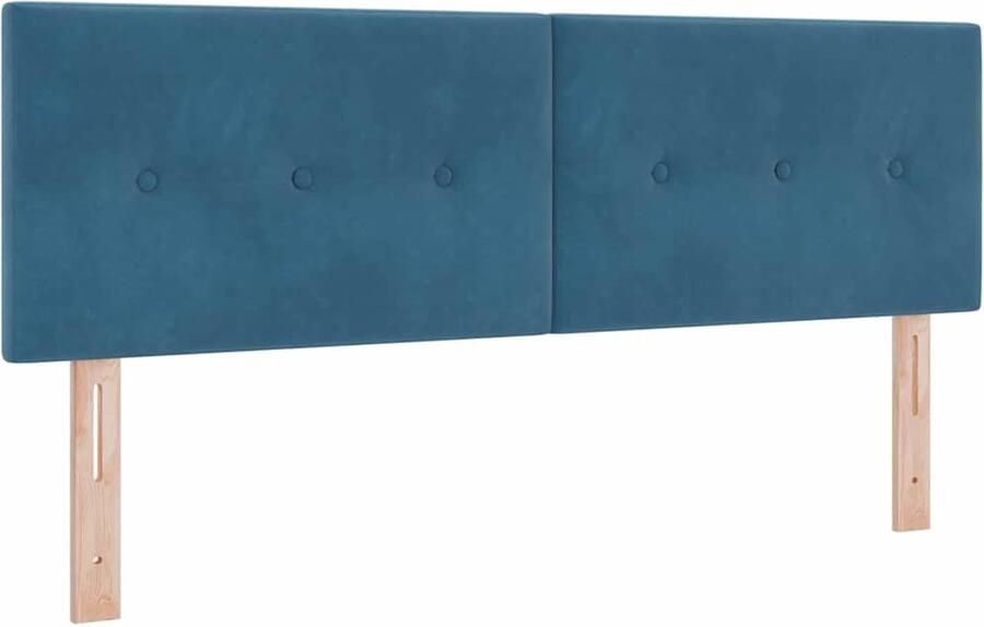 VidaXL Hoofdbord met LED -striplichten Verstelbaar Blauw 72 cm Fluweel