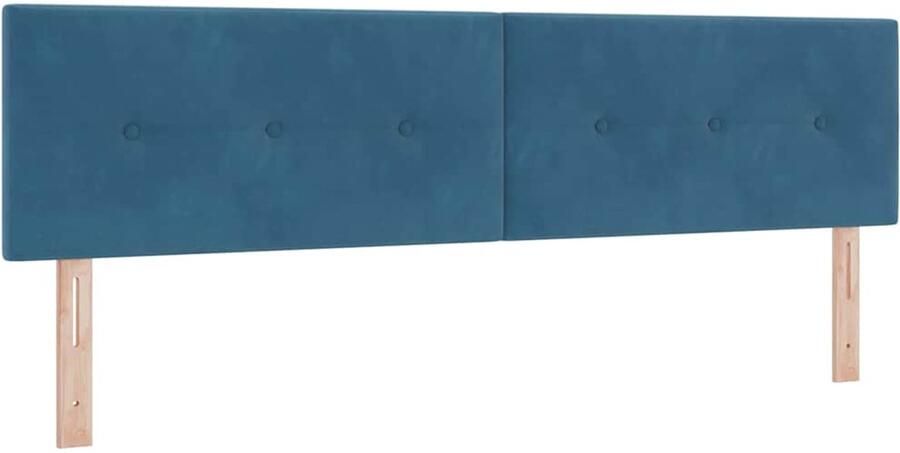 VidaXL Hoofdbord met LED -striplichten Verstelbaar Blauw 90 cm Fluweel