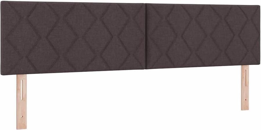 VidaXL LED Hoofdbord met Diamantblokontwerp in Donkerbruin 180 cm Stof