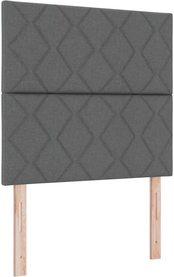 VidaXL LED hoofdbord met diamantblokjes ontwerp in donkergrijs – 90 cm stof